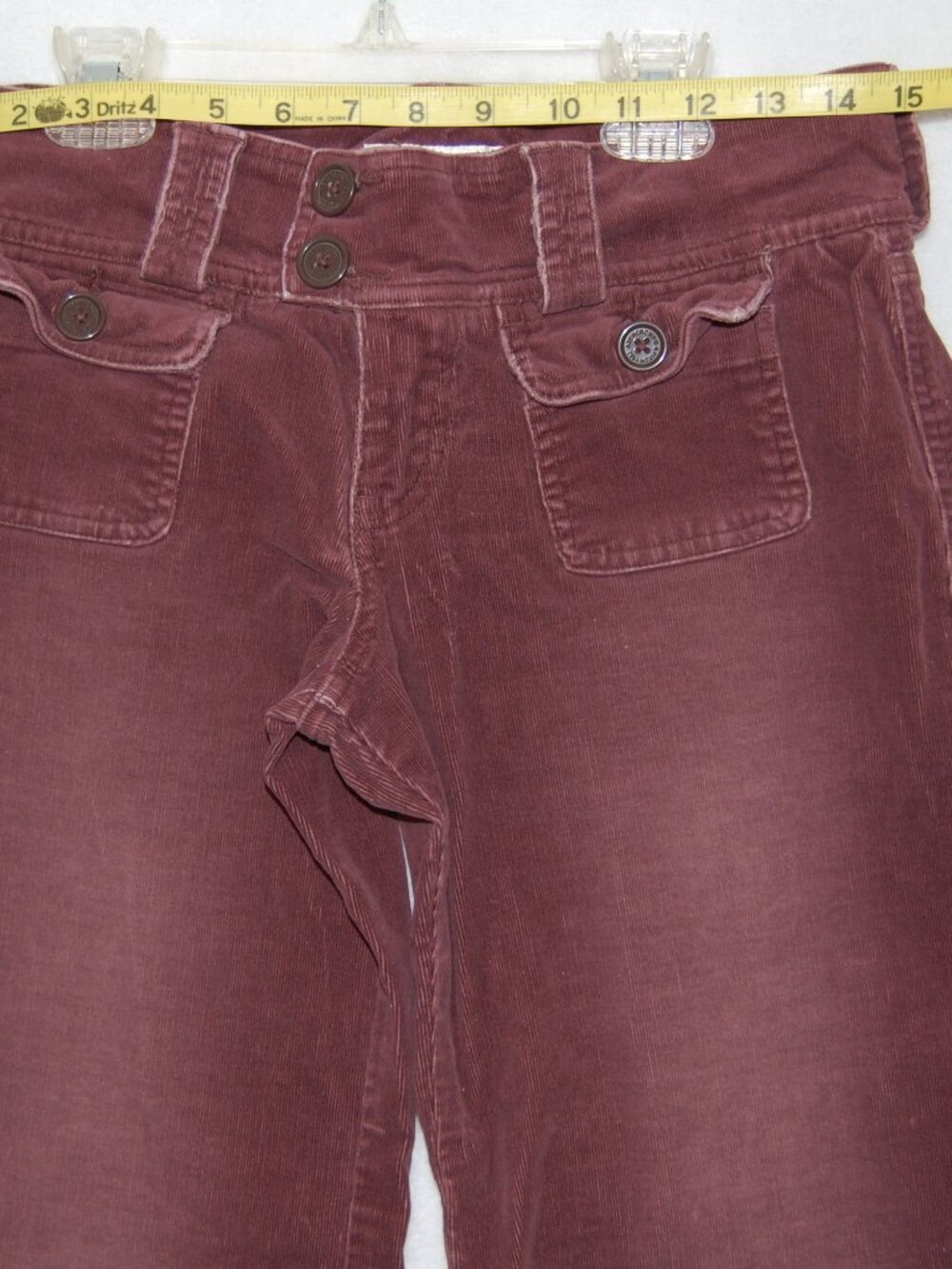 Abercrombie & Fitch, Women Size 4, Plum Corduroy Low-Rise Pants, Vintage Y2K - Picture 8 of 15